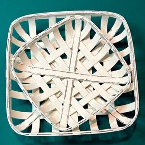 White Woven Basket Home Accent